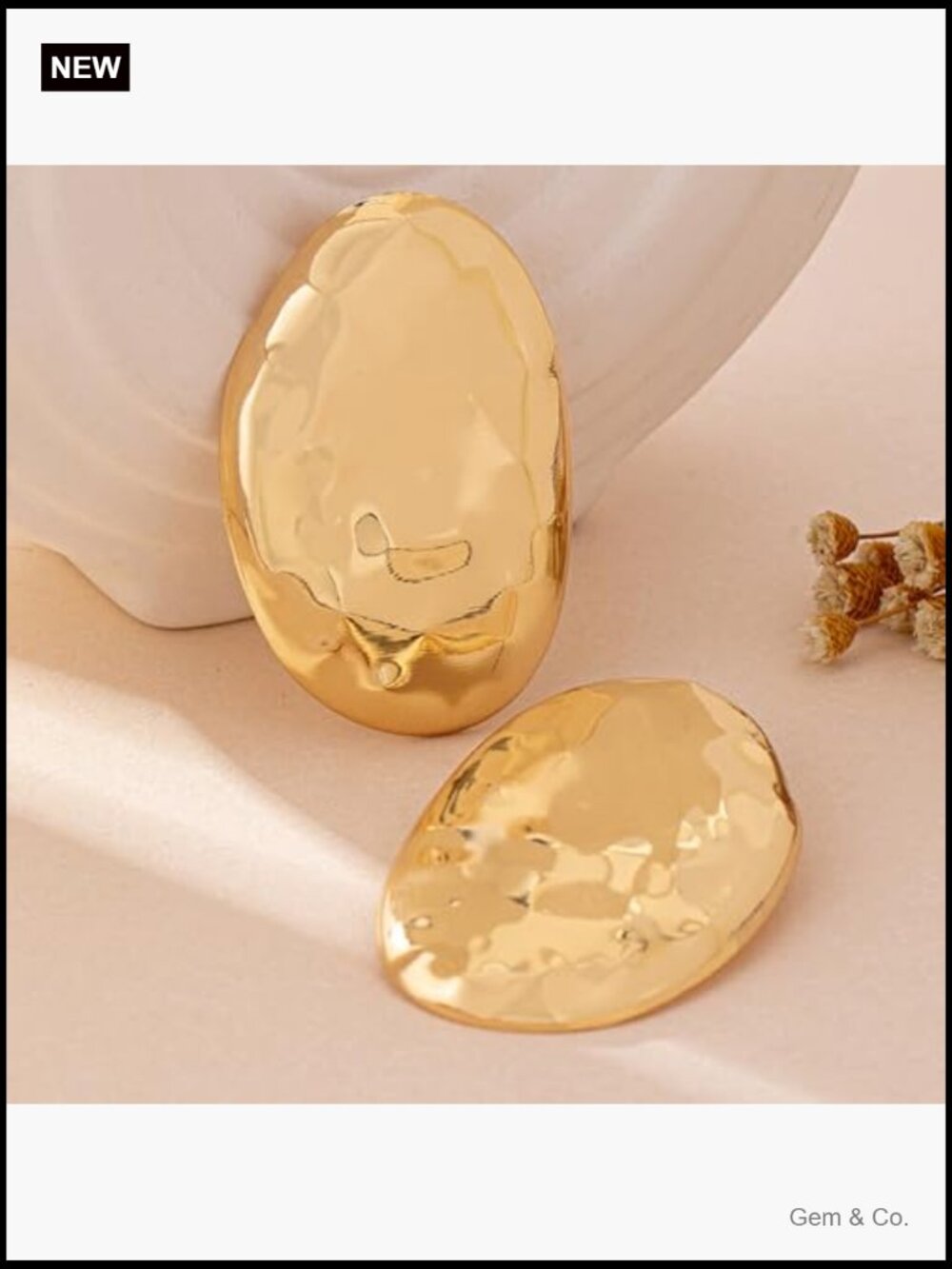 Gold Statement Earrings and Necklace Set Chunky Jewelry for Women - Picture 5 of 7